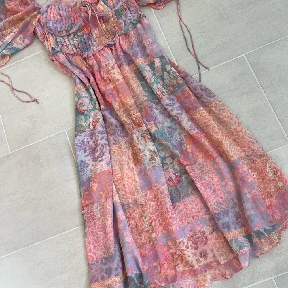 For love & lemons Odessa midi puff sleeve dress - Picture 6 of 9